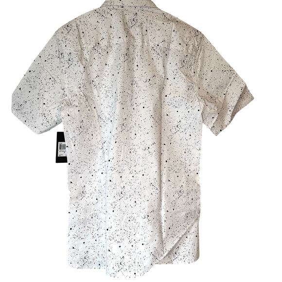 HURLEY Destroyer Button-Down Short-Sleeve Shirt AH4887 White/Black Men's SM NWT - Picture 4 of 7